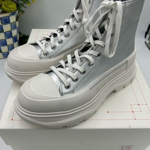 Men's Alexander, McQueen tread, slick sneaker, boots size 42 made in Italy - Picture 9 of 10